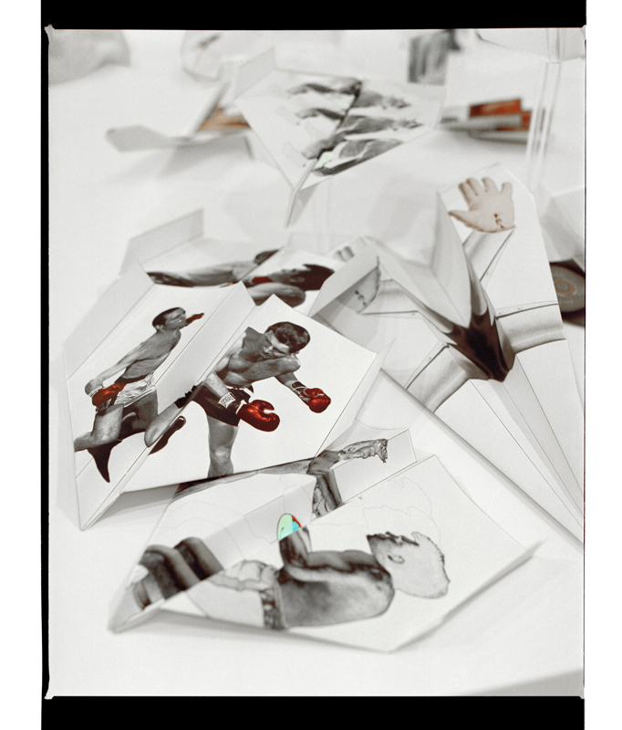Exhibition view of Marcus Bunyan's installation 'Throw Hard and High' 2001