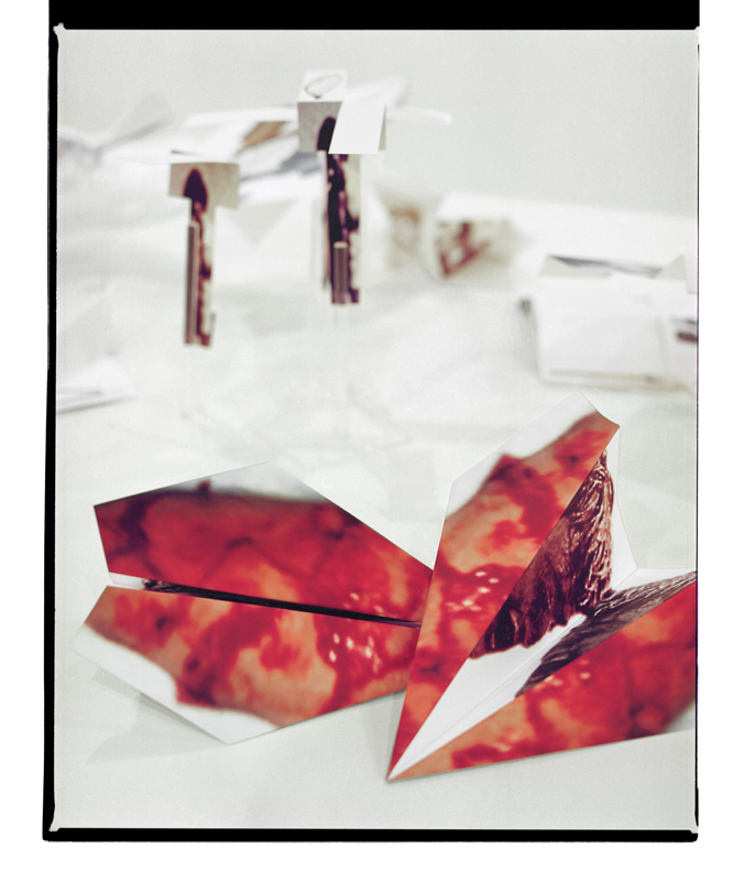 Exhibition view of Marcus Bunyan's installation 'Throw Hard and High' 2001